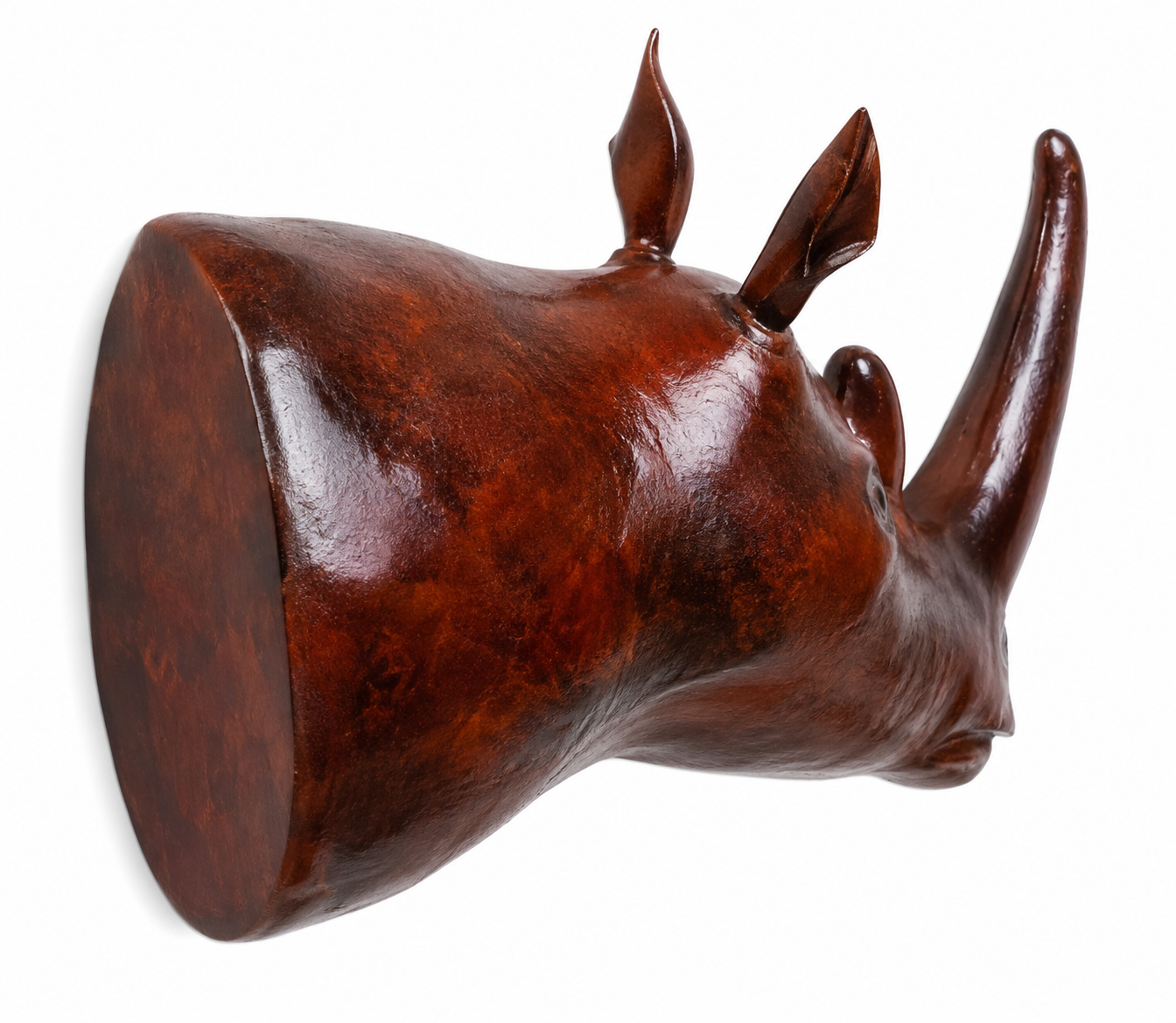 Leather Rhino Face Wall Hanging