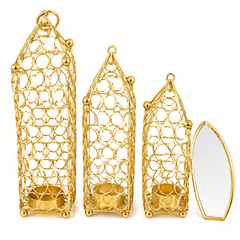 Golden Hanging Tealight Set of 3 Diyas