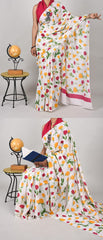 Bagru Natural Hand Block Print Cotton Mulmul Saree With Blouse Style 3