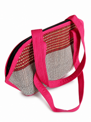 Ladies Hand Bag Rolling Design - Red
