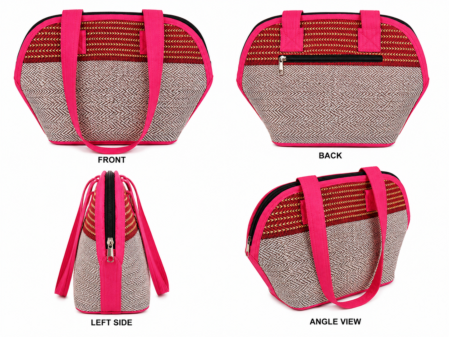 Ladies Hand Bag Rolling Design - Red