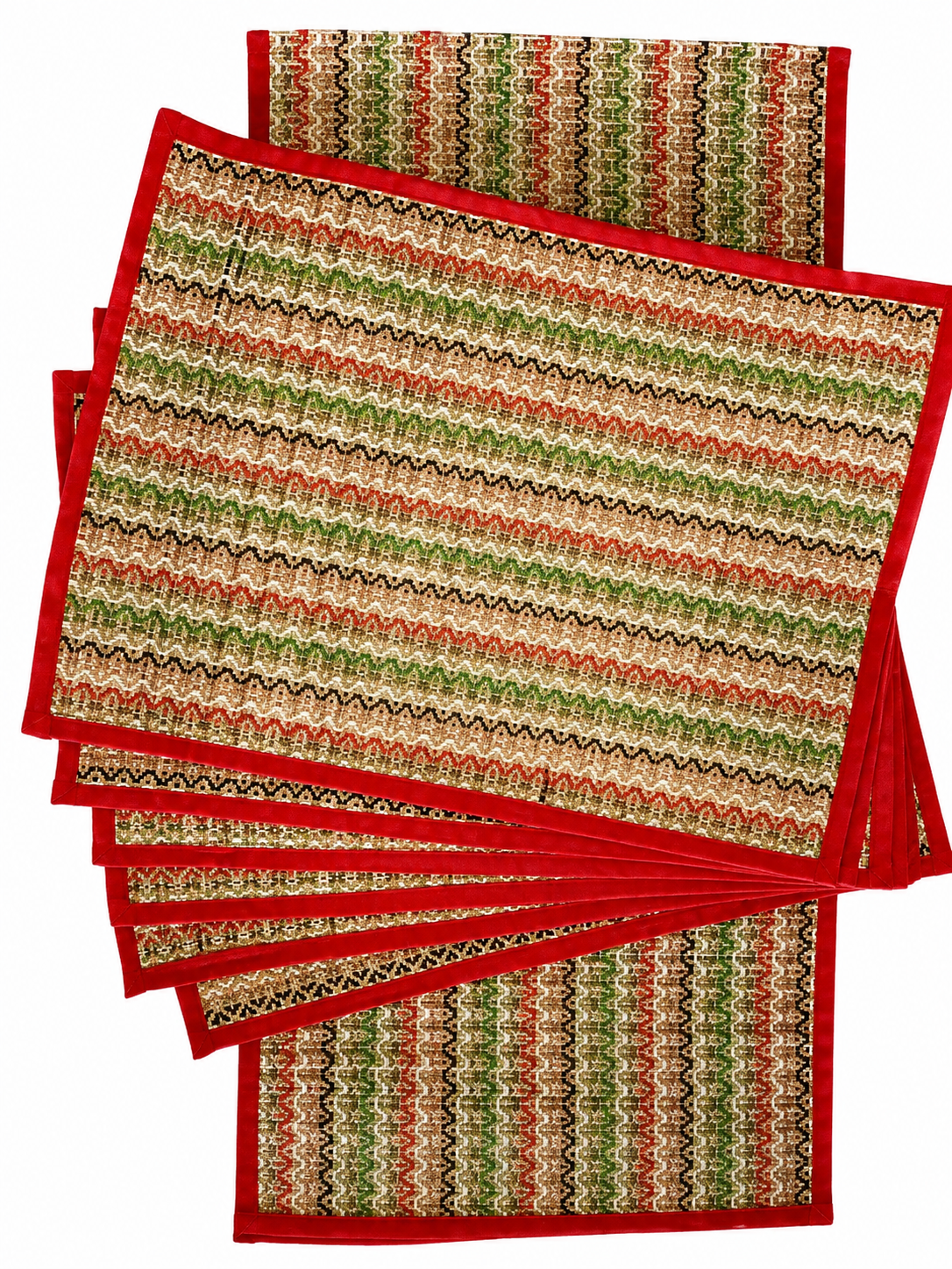 Runner With 6 Table Mats - Orange