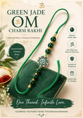 AGATES GREEN JADE OM CHARM RAKHI