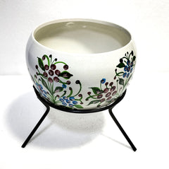 Flowers Pot With Stand Hand Painting  2 Pcs (Iron Made)