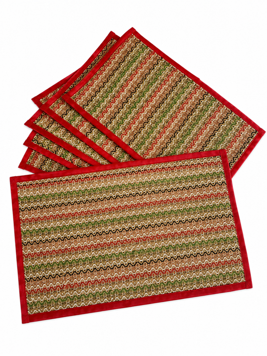 Runner With 6 Table Mats - Orange