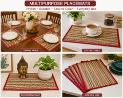 Runner With 6 Table Mats - Orange