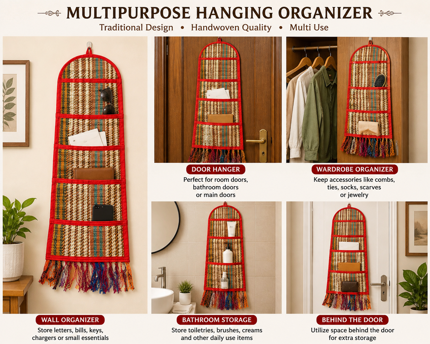 Bell Shaped Wall Hanging - Orange