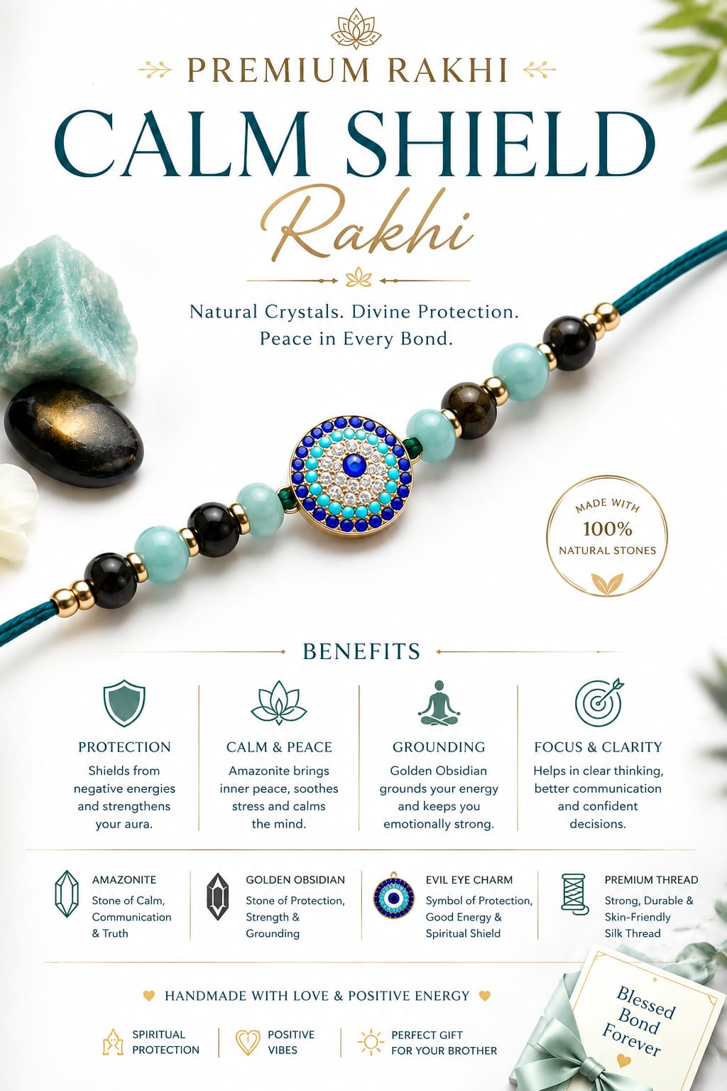AGATES CALM SHIELD RAKHI