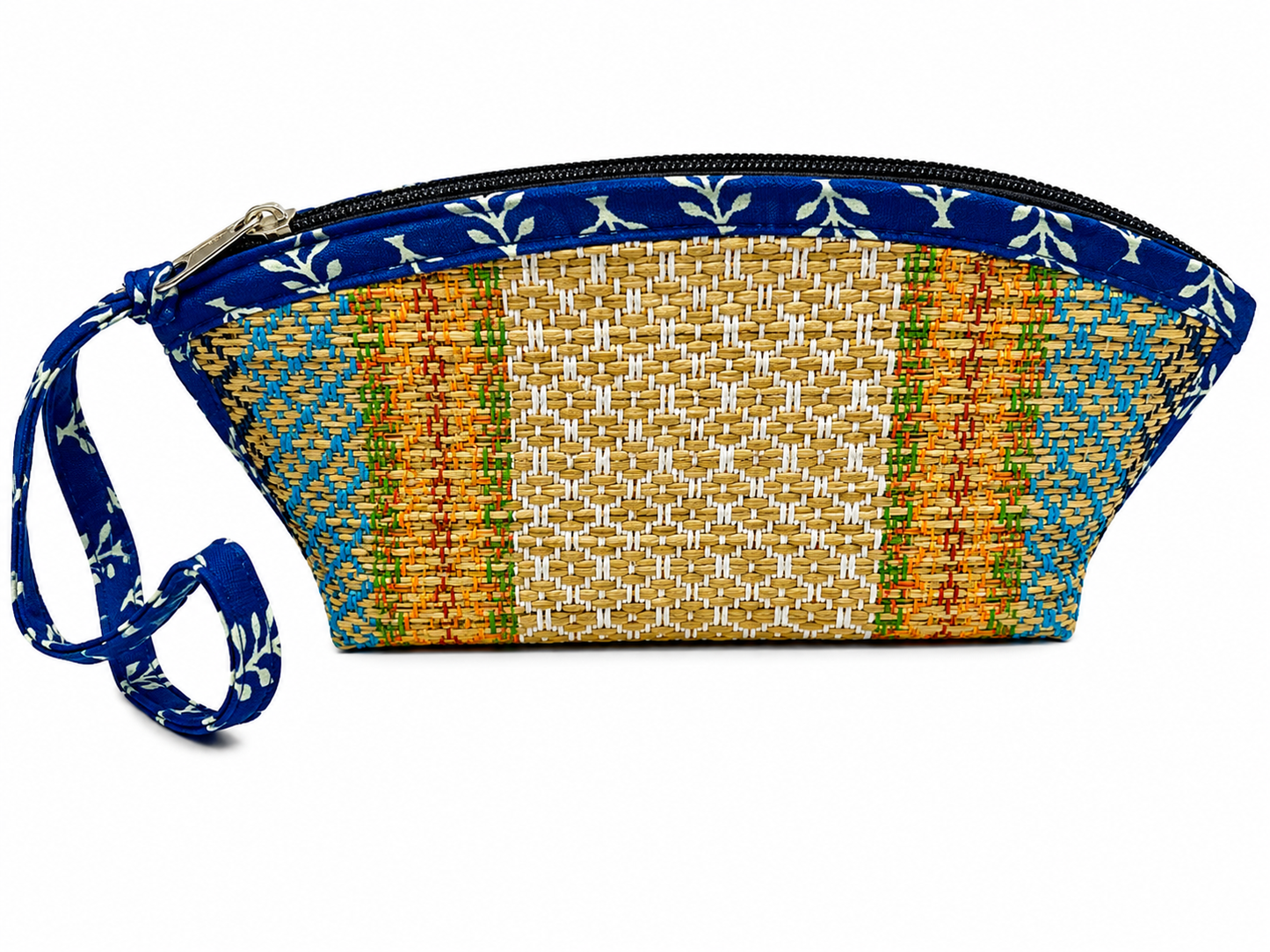 Cosmetic Pouch with Blue Flowers