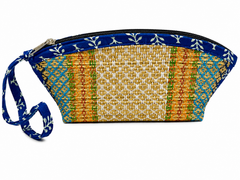 Cosmetic Pouch with Blue Flowers