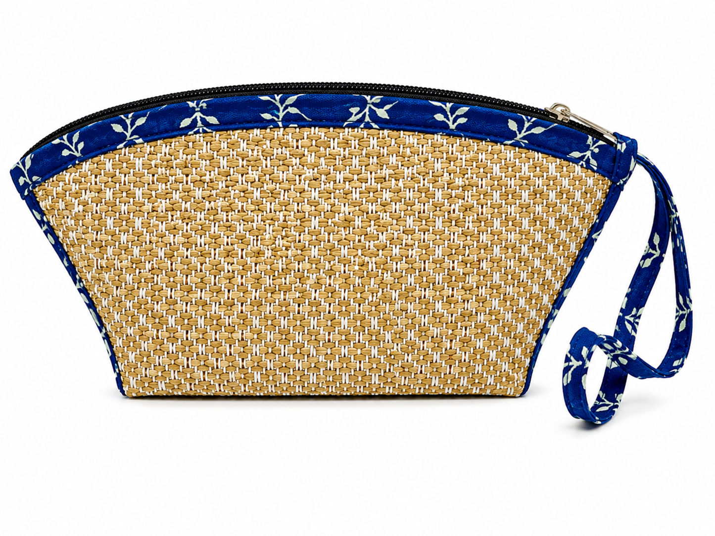 Cosmetic Pouch with Blue Flowers
