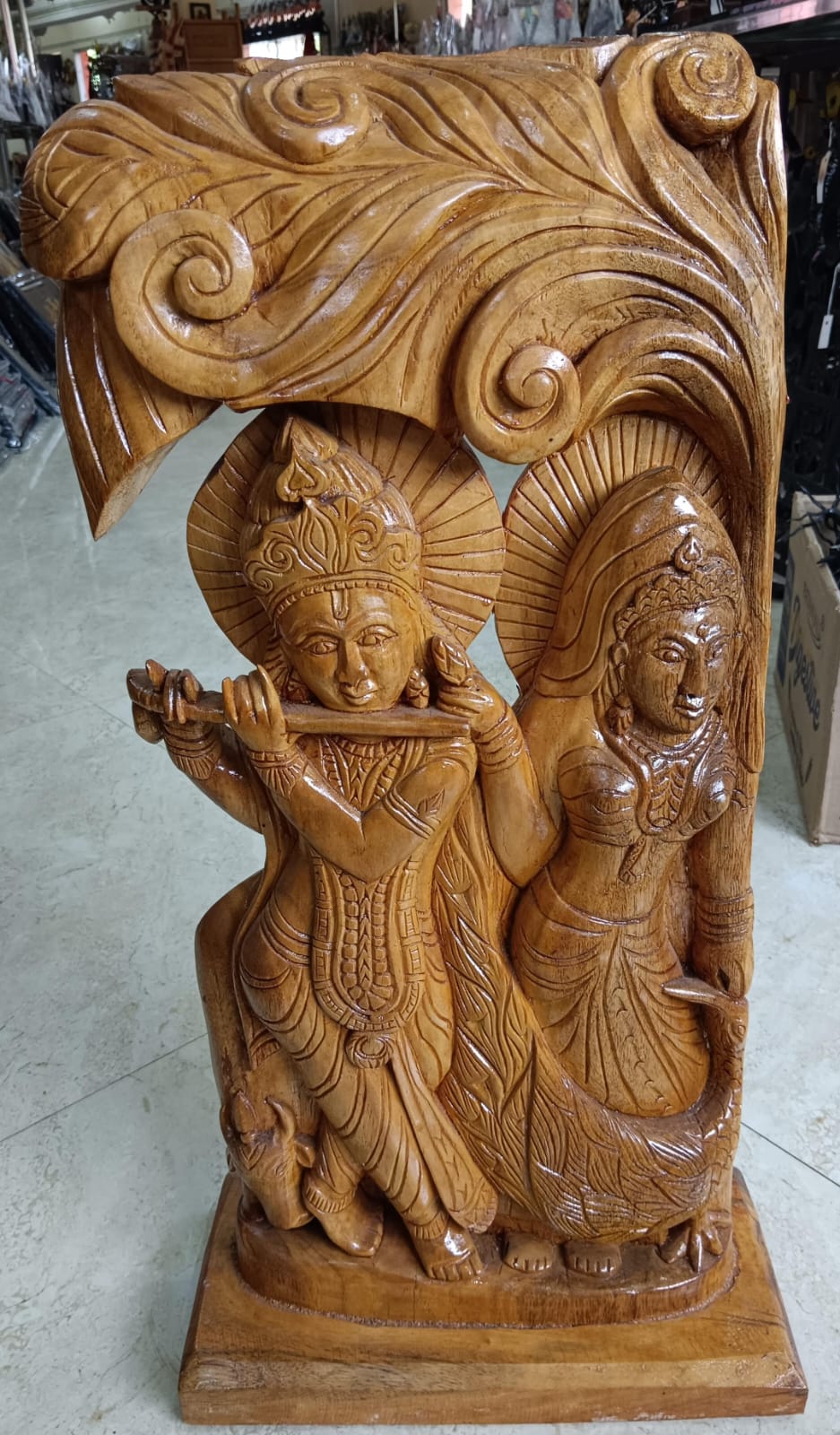 Bastar Wooden Craft Radha & Krishna Statue