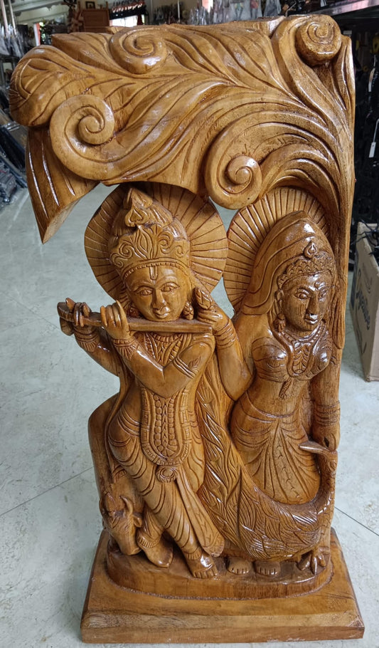 Bastar Wooden Craft Radha & Krishna Statue