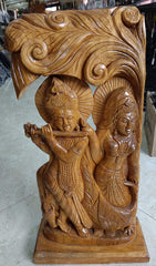 Bastar Wooden Craft Radha & Krishna Statue