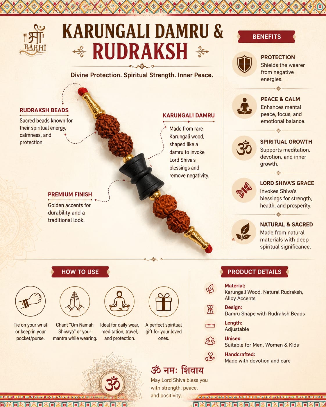 AGATES CALM SHIELD RAKHI