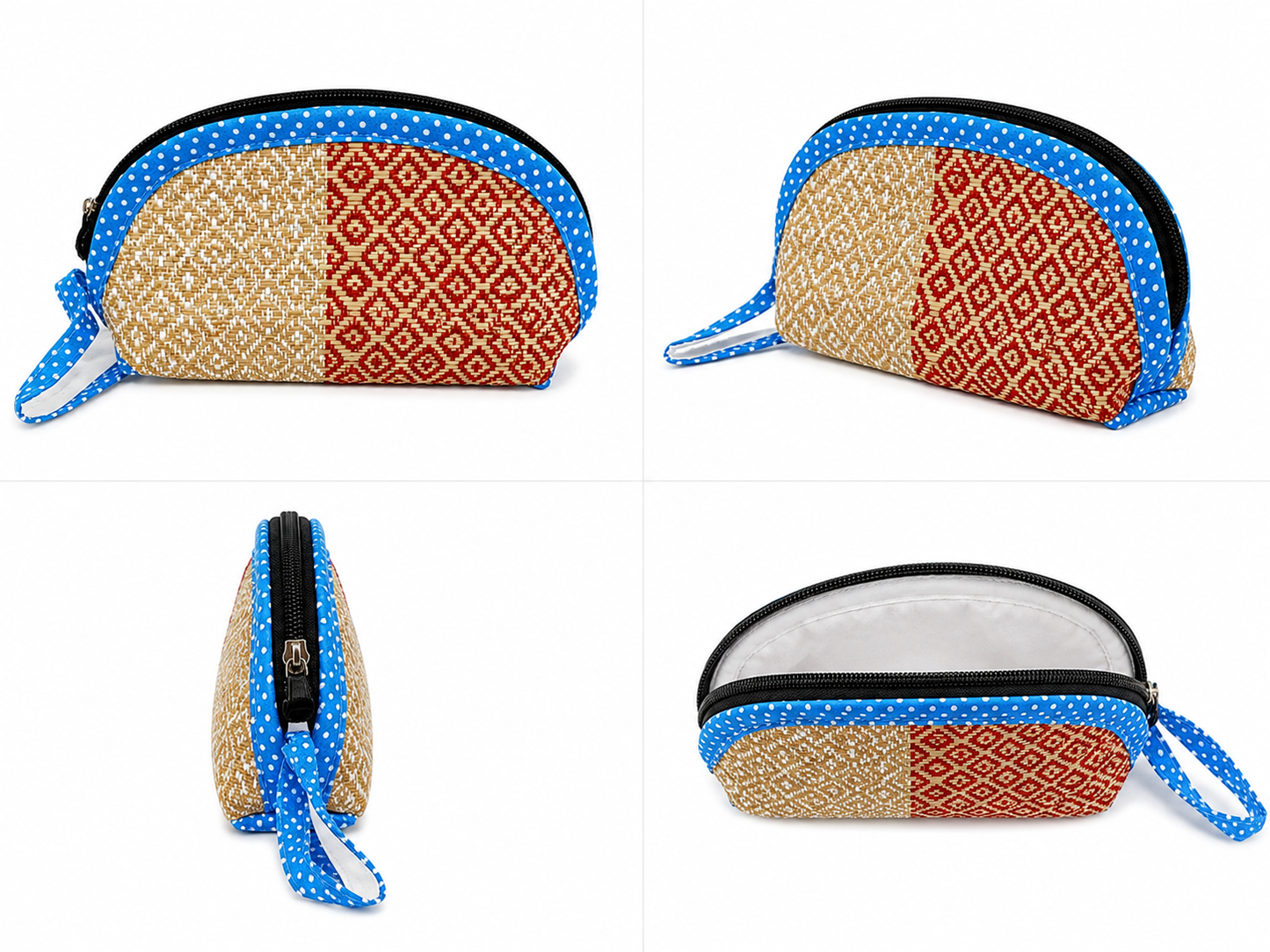 Pen And Pencil Pouch Bag - Light Blue Dots