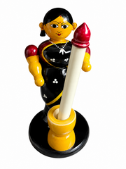 Wooden Craft Toys Roll Rakle with Lady