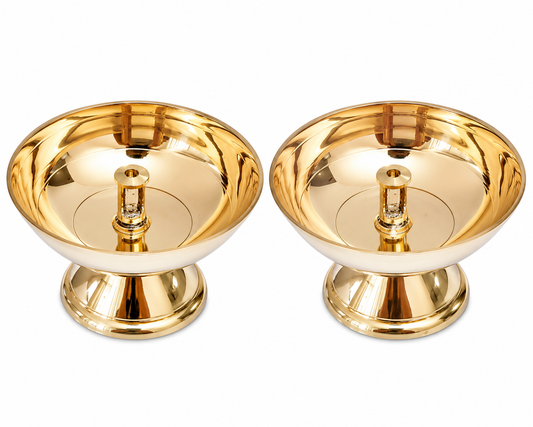 Beautiful Golden Brass Payali Jyoti set of 2 (Style 3 )
