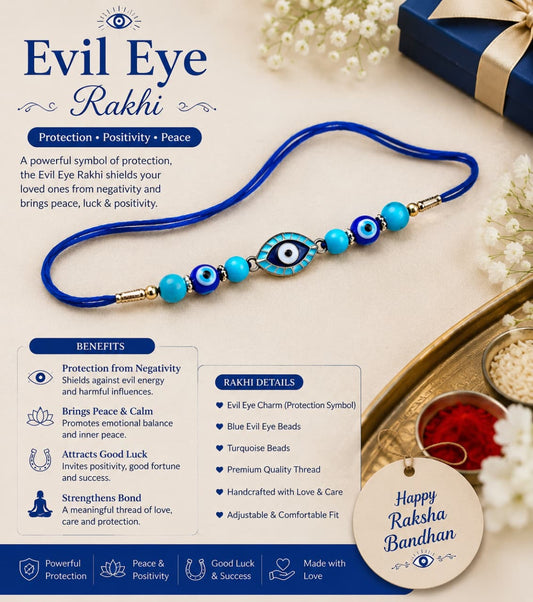 Agates Evil Eye Rakhi