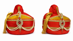 Red & Gold Colour Puneri Pagadi