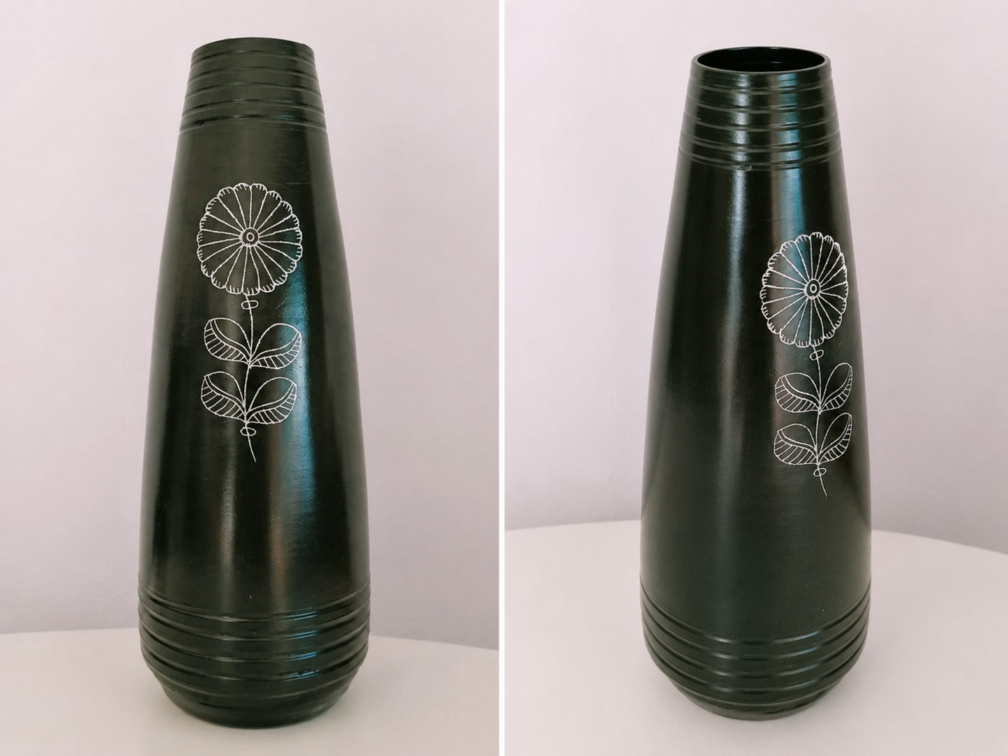 Handmade Eco-friendly Beautiful Black Pottery of Nizamabad Flower Vase