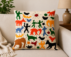 Animals & Kids Enjoyment Pipli Appliquie Cushion Cover Single Piece (16