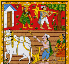 Cheriyal Painting agriculture Theme