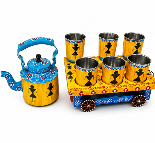 Thela Gadi Kettele & Glasses Set