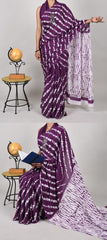 Bagru Natural Hand Block Print Cotton Mulmul Saree With Blouse Style 5