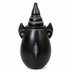 Handmade Eco-friendly Beautiful Black Pottery of Nizamabad Lord Ganesh Shaped Money Bank/ Gullakh