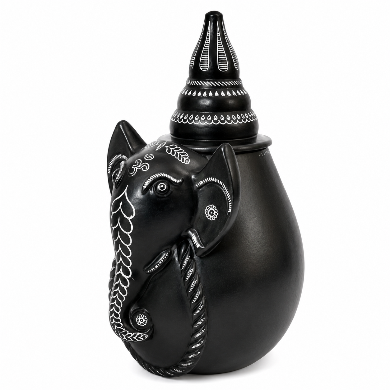 Handmade Eco-friendly Beautiful Black Pottery of Nizamabad Lord Ganesh Shaped Money Bank/ Gullakh