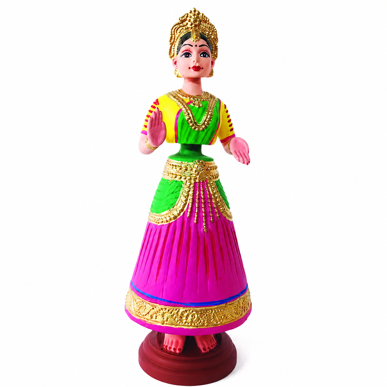 Handmade Traditional Beautiful Colorful Dancing Doll Design Kondapalli Bommallu Toy For Home Decor