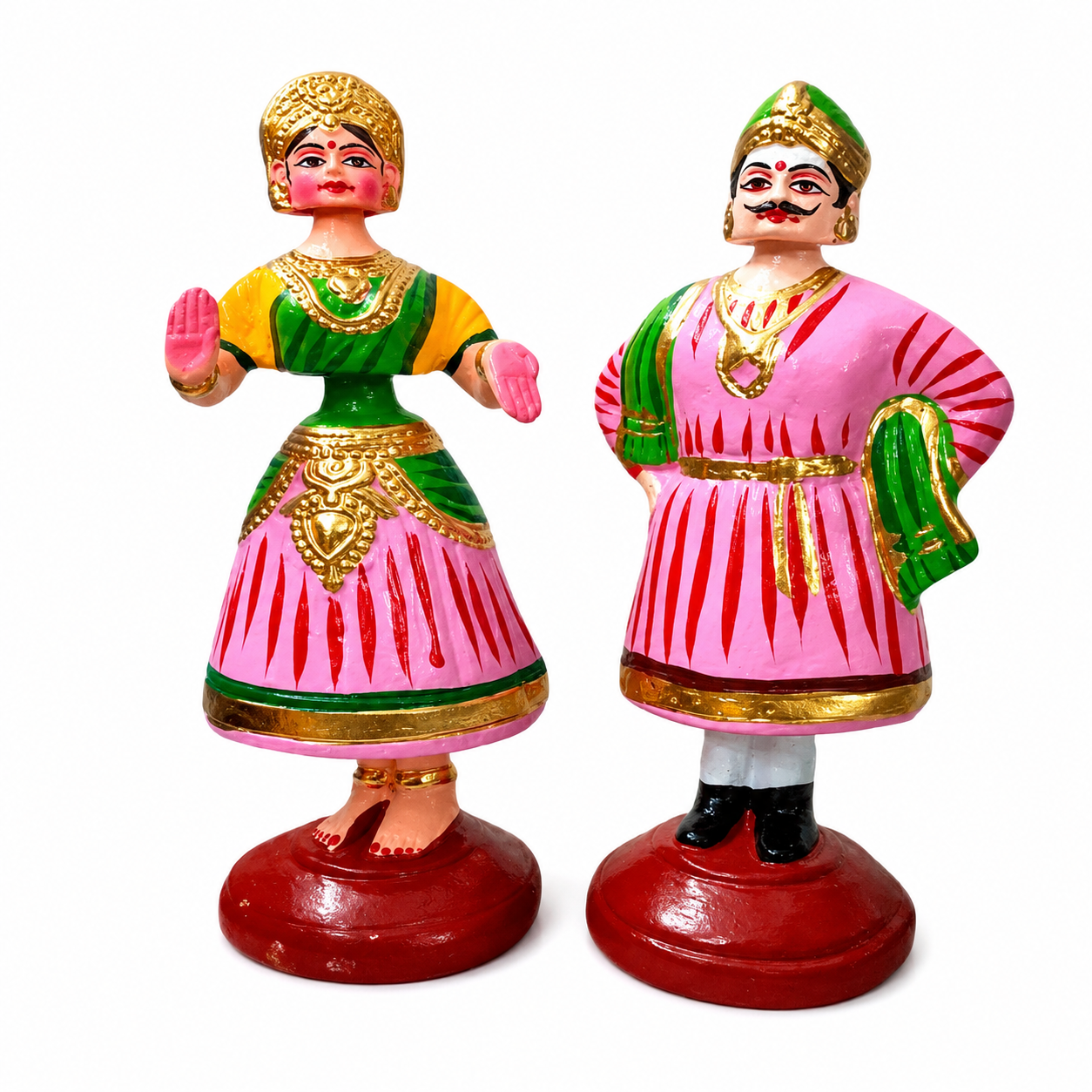 Thanjavur Dancing King and Queen dolls - Set of 2