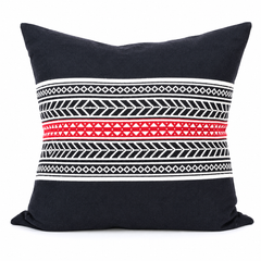 Toda Embroidered Cushion Cover - Black