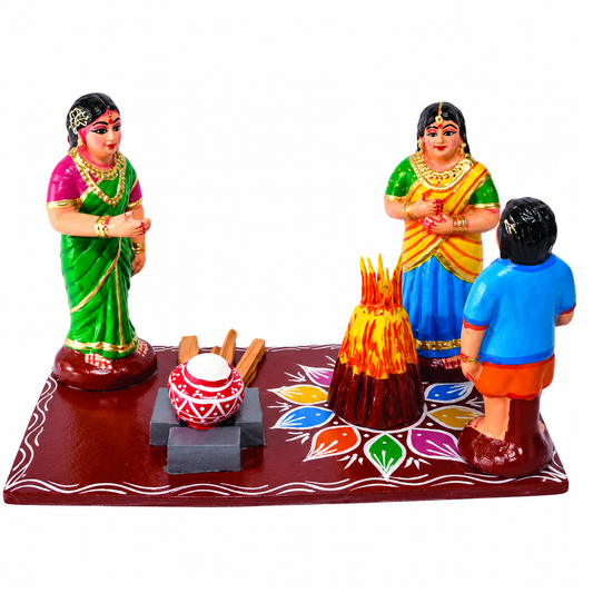 Handmade Traditional Beautiful Lohri Festival Design Kondapalli Bommallu Toy For Home Decor