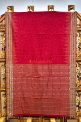 Red Brown Jharana Cotton Saree