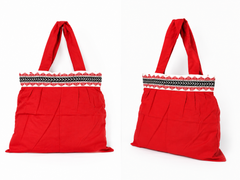 Toda Embroidered College Bag- Red