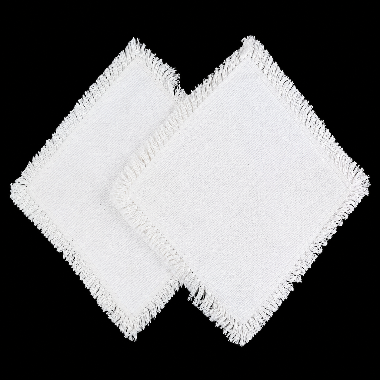 Toda Embroidered Compact Fringe Coaster - Pair of 2