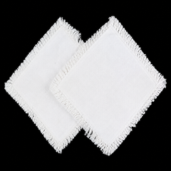 Toda Embroidered Compact Fringe Coaster - Pair of 2