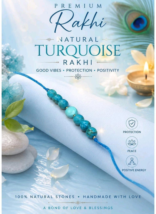 AGATES PREMIUM TURQUOISE RAKHI