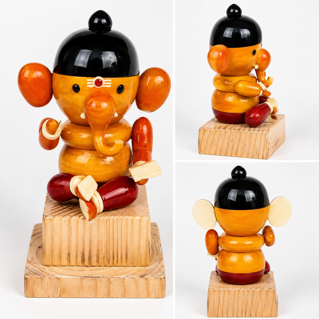Authentic Etikoppaka Wooden Toy of Lord Kid Ganesh