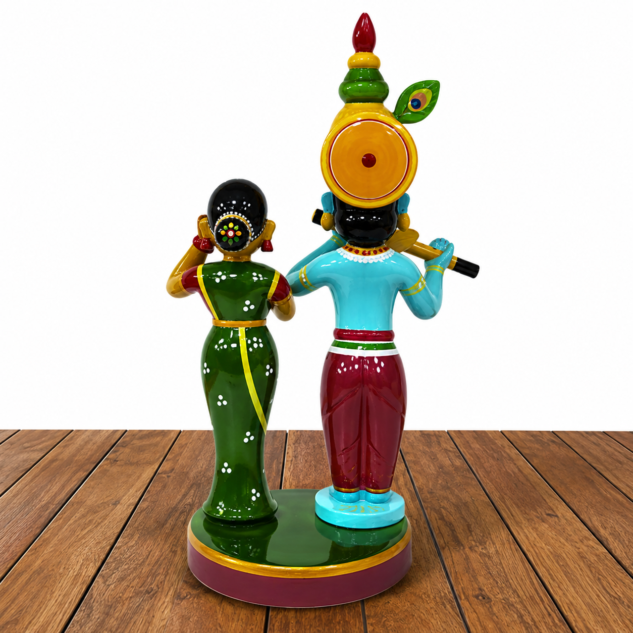 Handicraft Radha Krishna Wooden Toy Kondapalli Bommallu