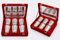Silver Brass Designer Set Of 6 Glasses