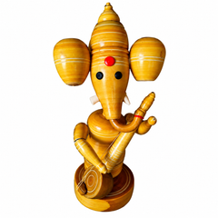 Authentic Etikoppaka Toys Wooden Ganpati With Veena