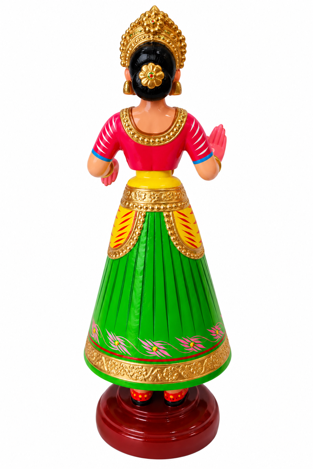 Handmade Dancing Doll Kondapalli Bommallu Toy With Green Dress