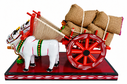 Handicrafted Kondapalli Bommallu Toy Bullock Cart Design