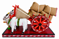 Handicrafted Kondapalli Bommallu Toy Bullock Cart Design