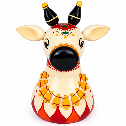 Authentic Handmade Etikoppaka Wooden Toy Of Beautiful Nandhi Box
