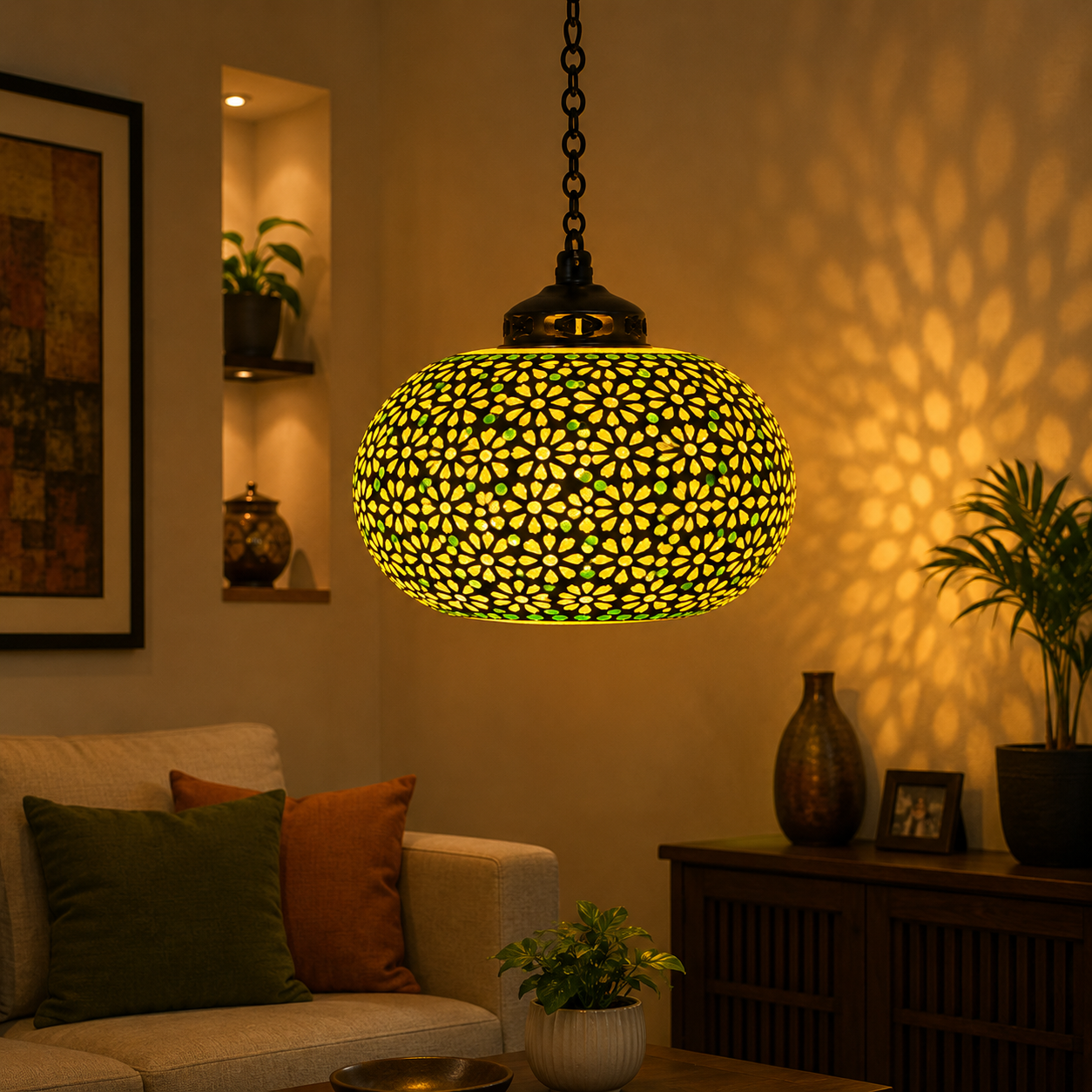 Hanging Lamp Floral