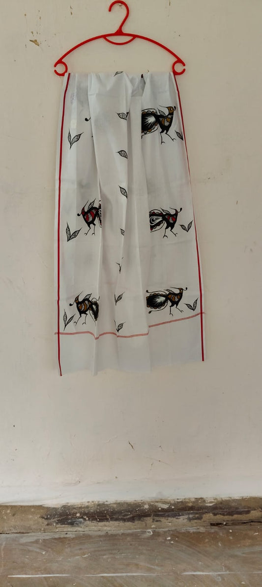 Sohrai Khovar Hand-Painted Gamcha Style 13